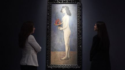 "Fillette à la corbeille fleurie" de Picasso en 8 mai 2018 pour 115 millions de dollars. (NIKLAS HALLE'N / AFP)