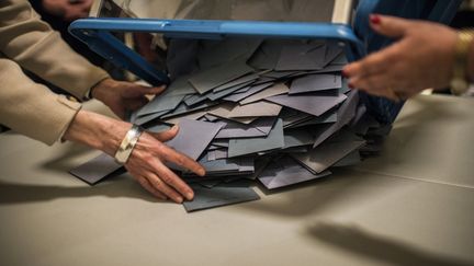 Le d&eacute;pouillement des votes &agrave; Lyon (Rh&ocirc;ne), le dimanche 23 mars 2014.&nbsp; (JEFF PACHOUD / AFP)