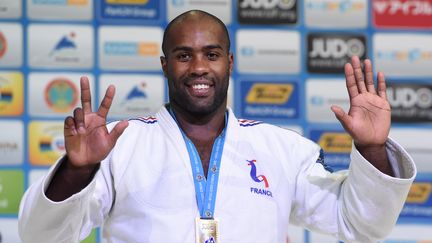 Le Fran&ccedil;ais Teddy Riner est sacr&eacute; champion du monde chez les plus de 100 kg, le 29 ao&ucirc;t 2015, &agrave; Astana (Kazakhstan). (PHILIPPE MILLEREAU / DPPI MEDIA / AFP)