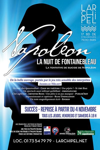 L'affiche de&nbsp;"Napoléon, la nuit de Fontainebleau" de&nbsp;Philippe Bulinge (2021). (THEATRE DE L'ARCHIPEL)