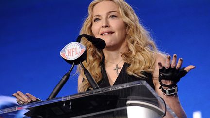 Evidemment que Madonna va chanter "Vogue" &agrave; la mi-temps du Super Bowl. "Hey! What did you expect?" (ah non &ccedil;a c'est l'autre...) (JOHN G. MABLANGO / EPA / MAXPPP)