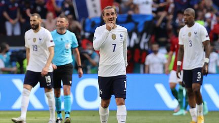 L'attaquant des Bleus Antoine Griezmann, buteur face la Hongrie, samedi 19 juin à la Puskas-Arena de Budapest. (BERNADETT SZABO / AFP)