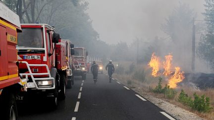 &nbsp; (Un incendie s'est déclaré dans une pinède de Saint-Bauzille-de-Montmel dans l'Hérault, à une trentaine de kilomètres au nord de Montpellier © MaxPPP)