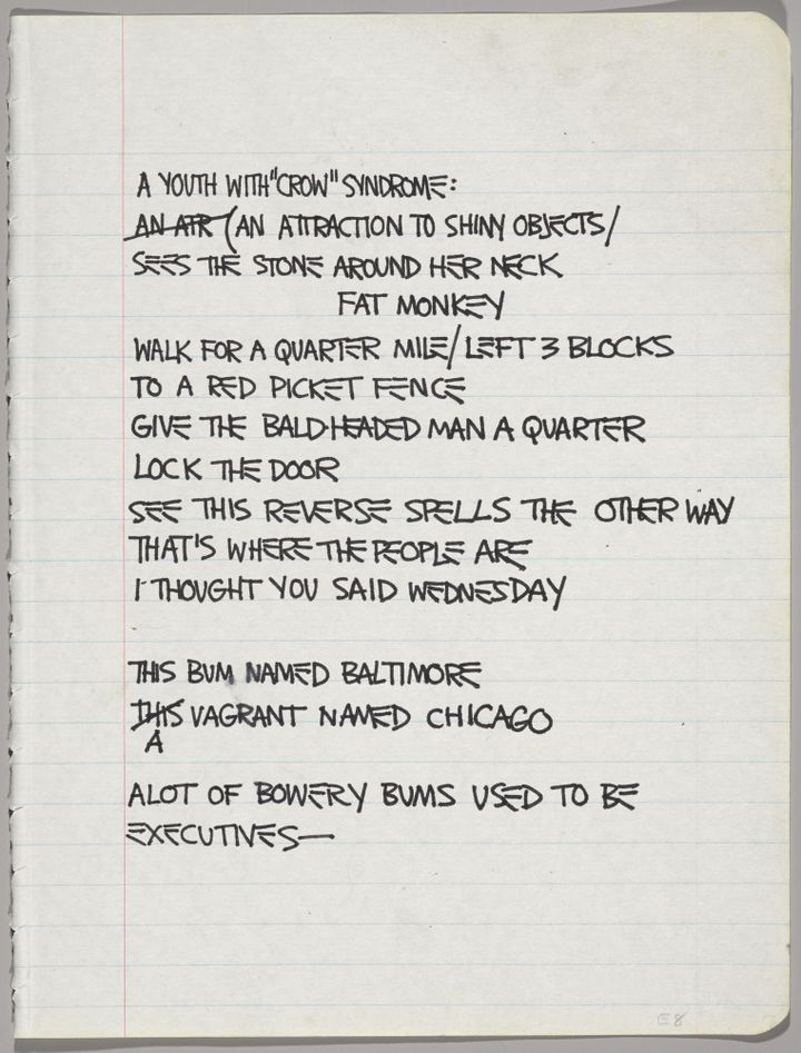 "A Youth With Crow Syndrome" : une des pages des huit carnets de notes de Basquiat exposés au Brooklyn Museum.
 (Brooklyn Museum)