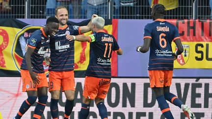 Les Montpelliérains ont pris le meilleur des Lensois (1-0) lors de la 10e journée de Ligue, le 17 octobre 2021&nbsp;à la Mosson. (PASCAL GUYOT / AFP)