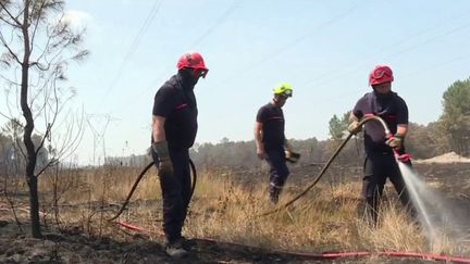 Incendies en Gironde&nbsp;: les rotations continuent, au sol et dans les airs (FRANCE 2)