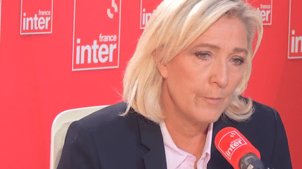 Marine Le Pen, president of the National Rally group in the Assembly, guest of franceinter on November 23, 2023. (RADIOFRANCE)