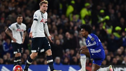 Christian Eriksen et Tottenham n'ont pas tenu le rythme de Leicester (BEN STANSALL / AFP)