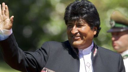 Evo Morales a assisté à l'investiture de la présidente chilienne, Michelle Bachelet, en mars 2014. (AFP/Claudio Reyes)