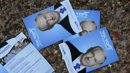  (Prospectus de campagne de Netanyahu © Maxppp)