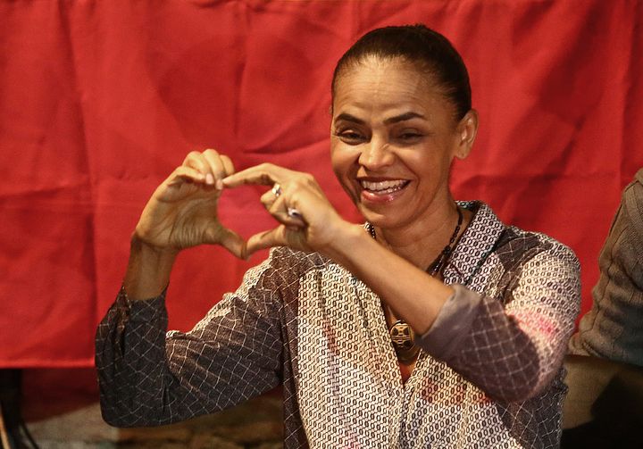 La candidate &agrave; la pr&eacute;sidentielle br&eacute;silienne Marina Silva, le 30 ao&ucirc;t 2014 &agrave; Rio de Janeiro. (WILTON JUNIOR / AFP)