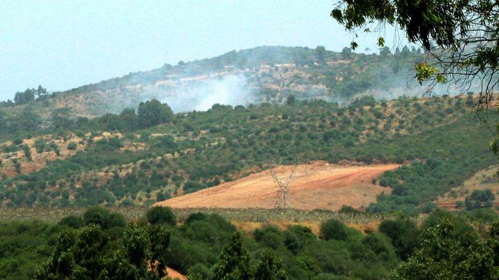 Un bombardement d'une for&ecirc;t de Kabylie (Alg&eacute;rie), op&eacute;r&eacute; par l'arm&eacute;e alg&eacute;rienne pour lutter contre les jihadistes cach&eacute;s dans le massif montagneux, en ao&ucirc;t 2007. ( AFP )