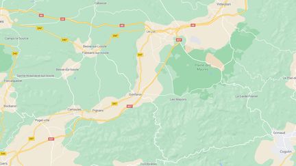 Un feu de forêt s'est déclaré sur la commune de Gonfaron (Var), le 16 août 2021. (GOOGLEMAPS)