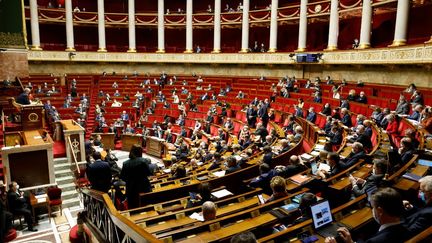 Les questions au gouvernement à l'Assemblée, à Paris, le 9 février 2021. (LUDOVIC MARIN / AFP)