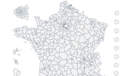 Carte des circonscriptions législatives. (FRANCEINFO / RADIOFRANCE)