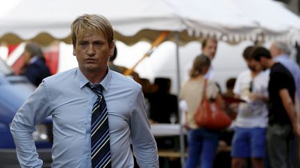 L'acteur Benoît Magimel sur le tournage de la série "Marseille", le 31 août 2015 à Marseille. (MAXPPP)