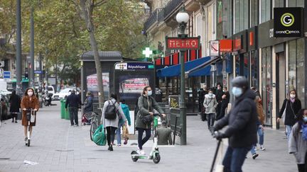 La Place de la République à Paris (XIème arrondissement), le 30 octobre 2020. (OLIVIER ARANDEL / MAXPPP)