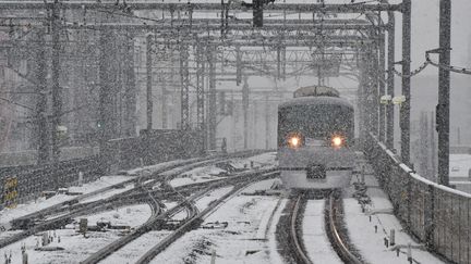 Les transports paralysés au Japon à cause des intempéries.&nbsp; (KAZUHIRO NOGI / AFP)