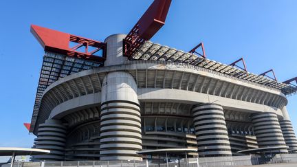 Le stade Giuseppe Meazza (San Siro) de Milan photographié le 15 février 2021. (MAIRO CINQUETTI / AFP)