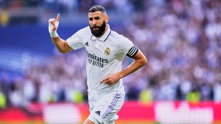 Karim Benzema encore buteur avec le Real Madrid, lors du Clasico contre le FC Barcelone, le 16 octobre 2022. (Jose BRETON / NurPhoto / NurPhoto / AFP)