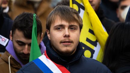 Le député LFI Louis Boyard à Paris, le 21 janvier 2023. (JEROME GILLES / NURPHOTO / AFP)