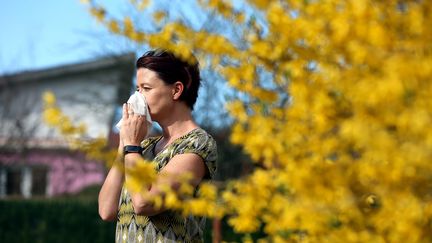 La saison des pollens est en avance dans le sud de la France (cyprès et chênes) et un pic est attendu au nord de la&nbsp;Loire&nbsp;(bouleaux et frênes). Photo d'illustration. (LIONEL VADAM  / MAXPPP)