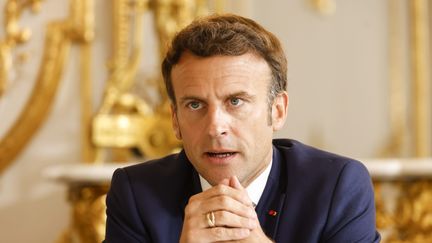 Emmanuel Macron à l'Elysée, le 3 juin 2022. (MAXPPP)