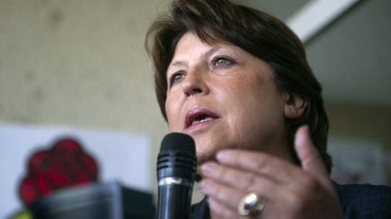 Marine Aubry fait un discours aux militants du Gard, le 19 juillet 2011. (AFP - Bertrand Langlois)