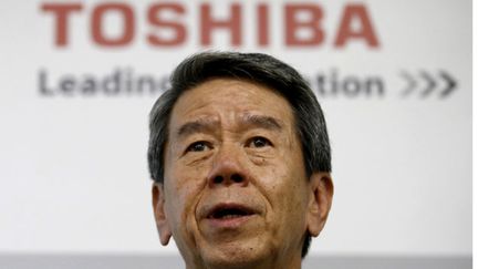 &nbsp; (Le PDG de Toshiba, Hisao Tanaka, démissionnaire avec cinq autres membres du CA © Reuters/Toru Hanai)