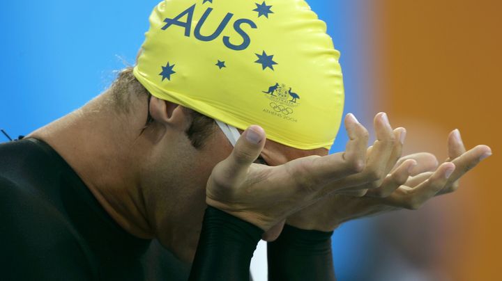 Le nageur australien Ian Thorpe lors des JO d'Ath&egrave;nes, le 17 ao&ucirc;t 2004.&nbsp; (REUTERS        )