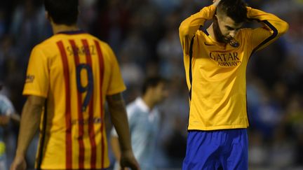 Gérard Piqué et le Barça ont sombré face au Celta Vigo (MIGUEL RIOPA / AFP)