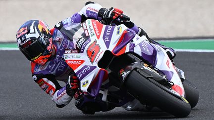 Johann Zarco (Ducati Pramac) lors du Grand Prix d'Australie, le 21 octobre 2023. (PAUL CROCK / AFP)