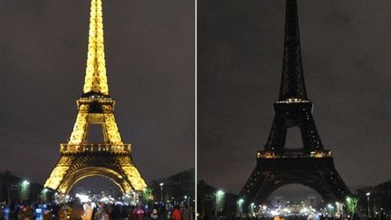 "Earth Hour, 60 minutes pour la planète" en France aussi (LANGLOIS AFP PHOTO BERTRAND)