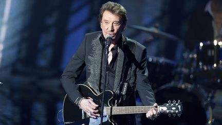 Johnny Hallyday se produit aux NRJ Music Awards, le 28 janvier 2012 &agrave; Cannes (Alpes-Maritimes). (NIVIERE-TV / NMA12 / SIPA)