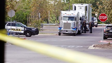 Le camion a été retrouvé sur le parking d'un supermarché de San Antonio (Texas), le 23 juillet 2017. (RAY WHITEHOUSE / REUTERS)