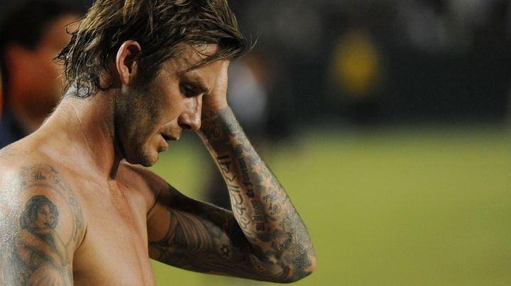 David Beckham, lors d'un match du&nbsp;Los Angeles Galaxy, son &eacute;quipe, &agrave; Los Angeles (Californie), le 24 septembre 2010. (MARK RALSTON / AFP)