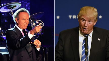 Julio Iglesias en concert le 9 août 2014 à Monaco ; Donald Trump le 3 octobre 2015 à Franklin, Tennessee
 (Bruno Bébert / Mark Zaleski / Sipa)