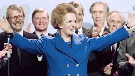 Margaret Thatcher, octobre 1989 à la fin d'une réunion politique
 (JOHNNY EGGITT / AFP)