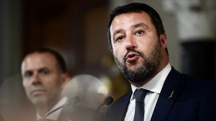 Matteo Salvini, le 28 août 2019, à Rome (Italie). (FILIPPO MONTEFORTE / AFP)