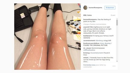 Capture d'écran de l'illusion d'optique des jambes brillantes, postée sur Instagram le 15 septembre 2016. (LEONARDHOESPAMS / INSTAGRAM)