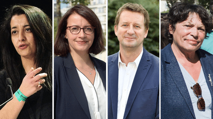 Karima Delli, Cécile Duflot, Yannick Jandot et Michèle Rivasi, les quatre candidats à la primaire d'Europe Ecologie-Les Verts.&nbsp; (MAXPPP)