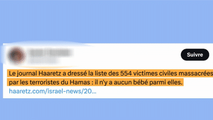 VRAI OU FAUX. Des enfants de moins de trois ans ont-ils été tués par des terroristes du Hamas ? (franceinfo)