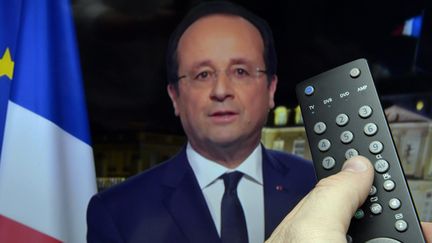 &nbsp; (Voeux télévisés de François Hollande pour 2014 © Maxppp)