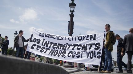 Les intermittents à Paris place de la Concorde le 16 juin 2014
 (FRED DUFOUR / AFP)