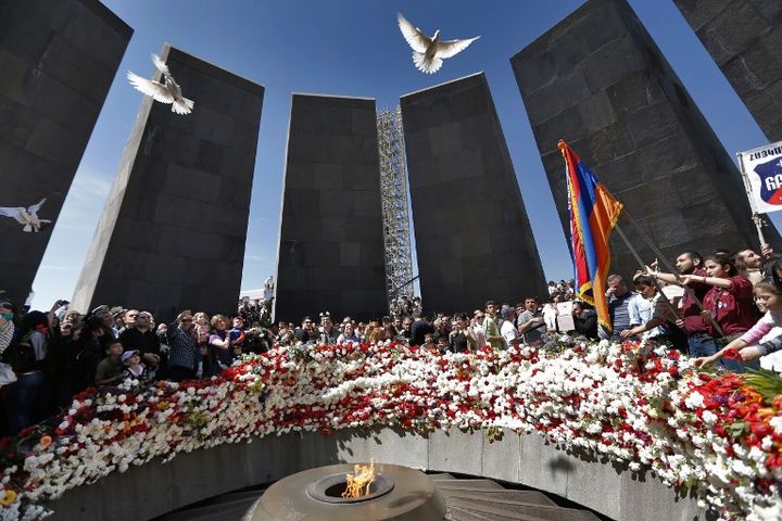 Le m&eacute;morial du g&eacute;nocide arm&eacute;nien &agrave; Erevan (Arm&eacute;nie), photographi&eacute; le 24 avril 2014. (TIGRAN MEHRABYAN / RIA NOVOSTI)