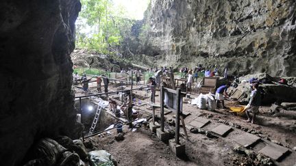 La grotte de Callao (Philippines) où ont été retrouvés les restes fossiles d'Homo luzonensis, ici le 9 août 2011. (FLORENT DETROIT / FLORENT DETROIT )