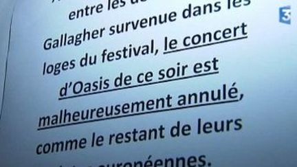 Les spectateurs de Rock en Seine 2009 privés d&#039;Oasis
 (Culturebox)