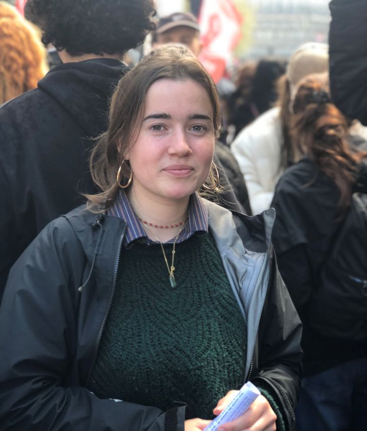 Camille, student at the Sorbonne, in Paris, April 13, 2023. (MARINE CARDOT / FRANCEINFO)