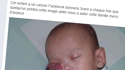 &nbsp; (Bébé malade : le hoax du partage Facebook © capture d'écran de Facebook)