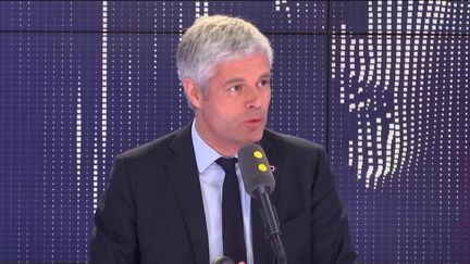 Laurent Wauquiez, président du parti Les Républicains, invité du "8h30 Fauvelle-Dély", vendredi 17 mai 2019.&nbsp; (FRANCEINFO / RADIOFRANCE)